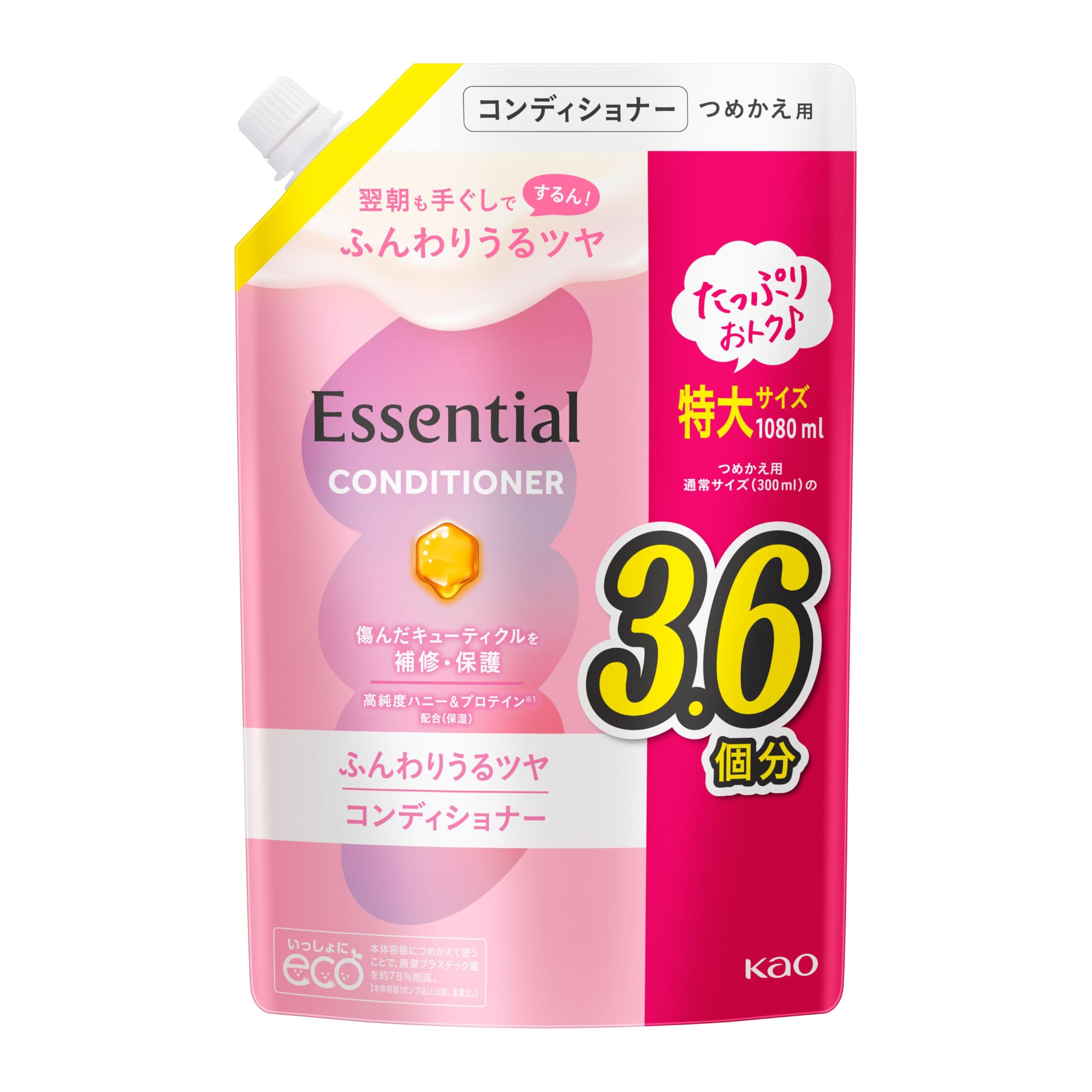

Кондиционер Essential Soft and Lustrous, сменная упаковка 1080 мл