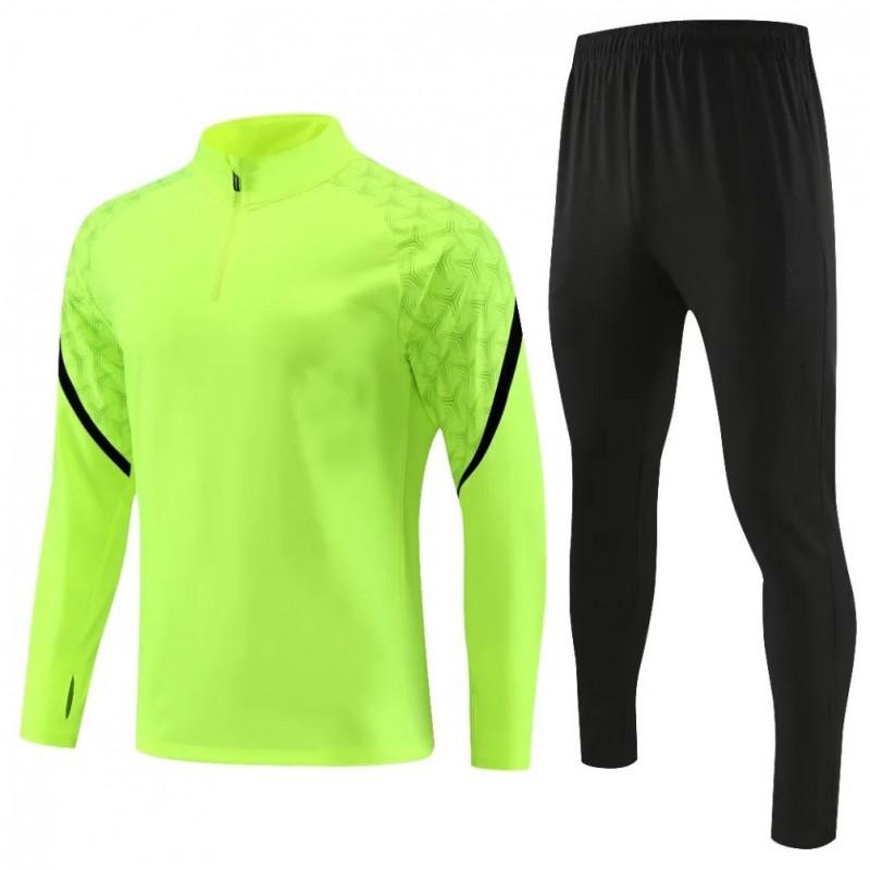 Mens Half-Zip Long Sleeve Soccer Training Jacket Set Winter Sportswear Basketball Football Practice
