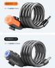 Bicycle Reinforced Steel Cable 12mm Zinc 120cm for Road and Cross Includes 2 Keys Heavy-Duty Lock, Lock, Anti-Theft, Approx. Cross-Section Diameter,
