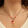 Vacation Style Ceramic Fish Bohemian Pendant Adjustable Rope Faux Pearl Collarbone Chain Boho Choker Jewelry Female Fashion