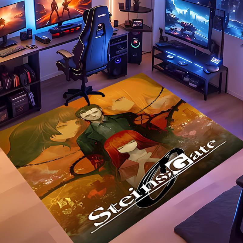 Steins;Gate -Themed Entrance Mat,Non-Slip Mat Area Rug,Room Decor,Outdoor Decor,Kitchen Rug,Doormat - Machine Washable,Easy to Clean
