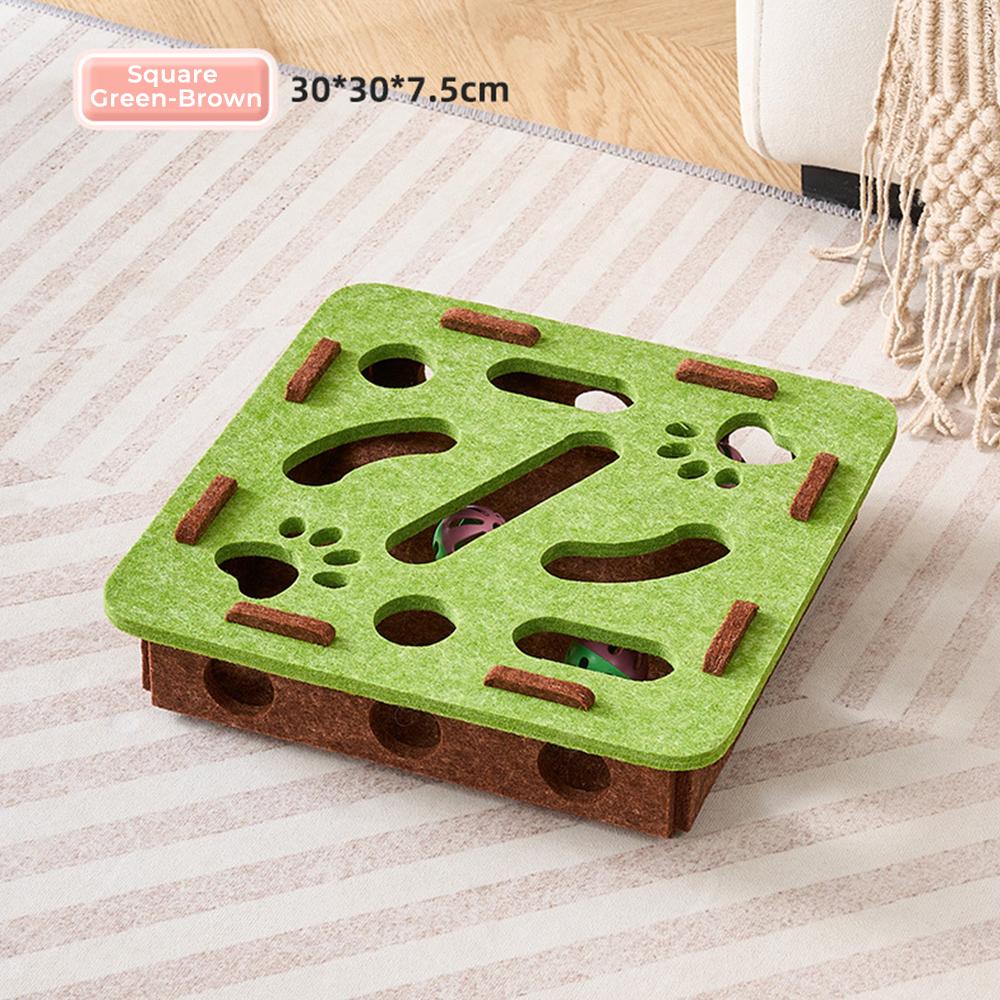 Cat Puzzle Toy Felt Puzzle Box Cat Exercise Toy with Ball Indoor Sports Entertainment Hunting Cat Toys for Indoor Cats