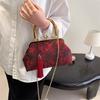 Damen Abend-Clutch Tasche Retro Stickerei Quasten Handtasche Formelle Crossbody Taschen für Hochzeit Cocktailparty