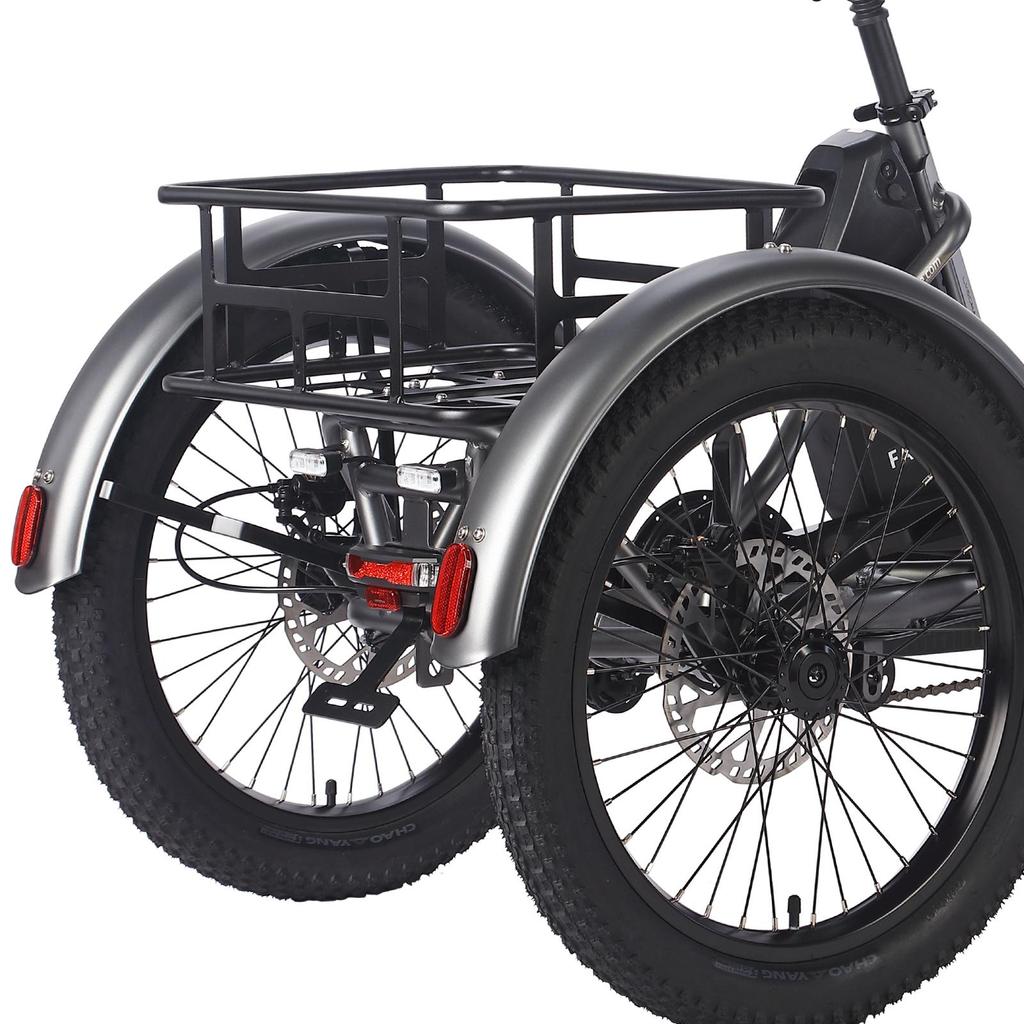 FAFREES F20 Mate L2E-P certified,20x3.0" folding electric cargo tricycle,48V 23.45ah,500W,3 riding modes,maximum assisted range of up to 125km.