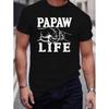 European Sizes [PAPAW Life Graphic Tee] Plus Size Men's PAPAW Life Graphic Print T-shirt - Summer Casual Fashion Short Sleeve Tees
