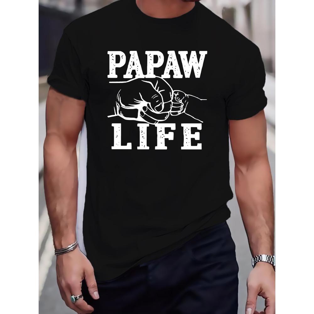 

European sizes [PAPAW Life Graphic Tee] Plus Size Men s PAPAW Life Graphic Print T-shirt - Summer Casual Fashion Short Sleeve Tees 4XL чорний