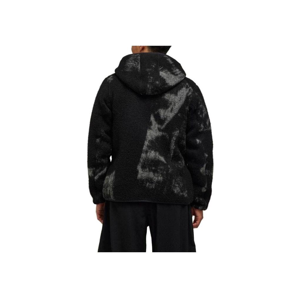 Y-3 Tie-Dye Jacquard Fleece Hooded Long Sleeve Jacket Unisex Jacket Black IL2040