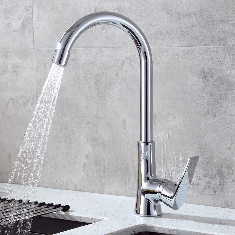 

TLXT Aiffel Wall-Mounted Brass Kitchen Faucet with Pull-Out Spray