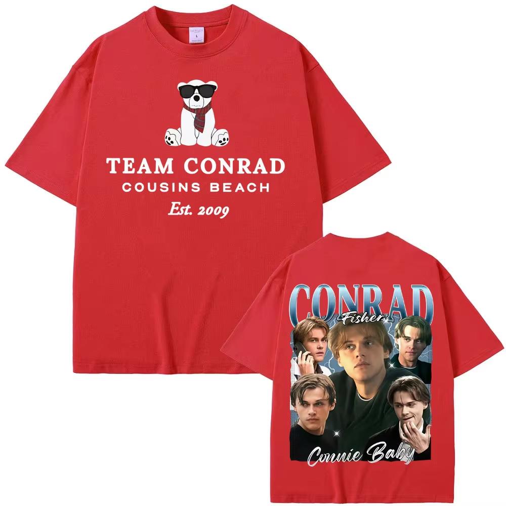 Team Conrad Cousins Beach Merch Tshirt Conrad Fisher Movie Y2k Tee Shirt 2026 Men Women Harajuku High Quality Shortsleeved Top