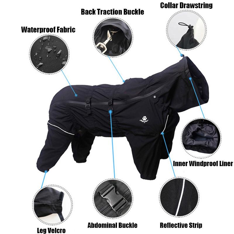 Impermeable para Tormentas de Mascotas Ropa para Perros Grandes Impermeable para Perros Ropa a Prueba de Viento para Exteriores de Mascotas Impermeable para Mascotas Chaqueta Automática
