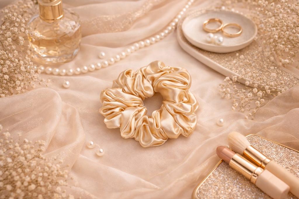Satin Scrunchies Hair Tie Without Joints 13 Comfortable Beige