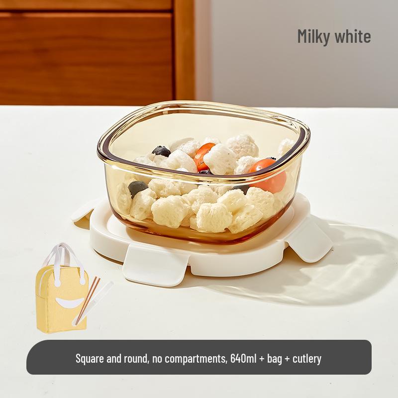 Xilekou Microwave-Safe Glass Lunch and Bento Box for Office & Takeaway