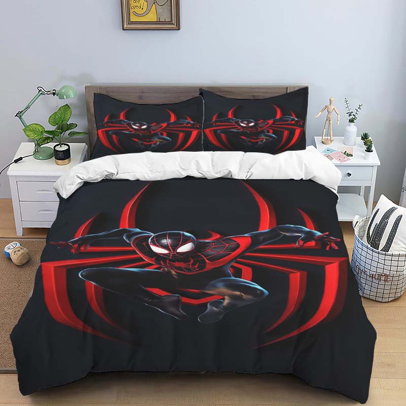 New Spider-Man Printed Bedding Set, Cartoon Pattern Duvet Cover and Pillowcases, Single/double Sheet Set.