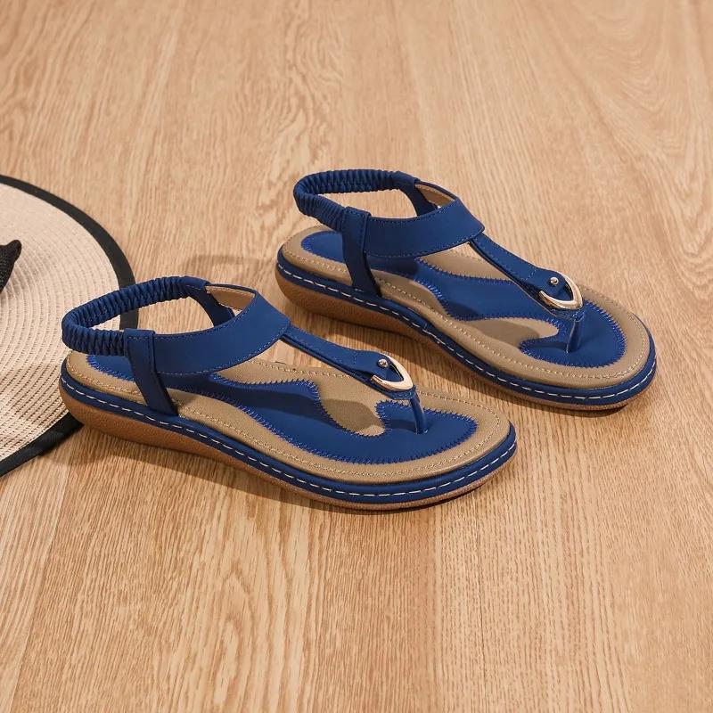 Sandali Estivi da Donna 2026 Stile Europeo e Americano con Fondo Piatto e Fascetta per Piede, Sandali Morbidi e Grandi da Donna