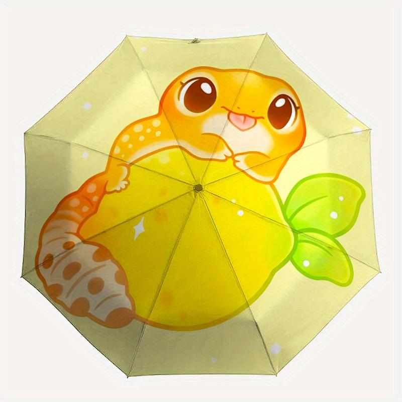 

1pc Cute Caterpillar Automatic Folding Umbrella Portable Collapsible Design, 8-Rib Iron Frame, Durable Fabric, All-Season Casual Outdoor 198