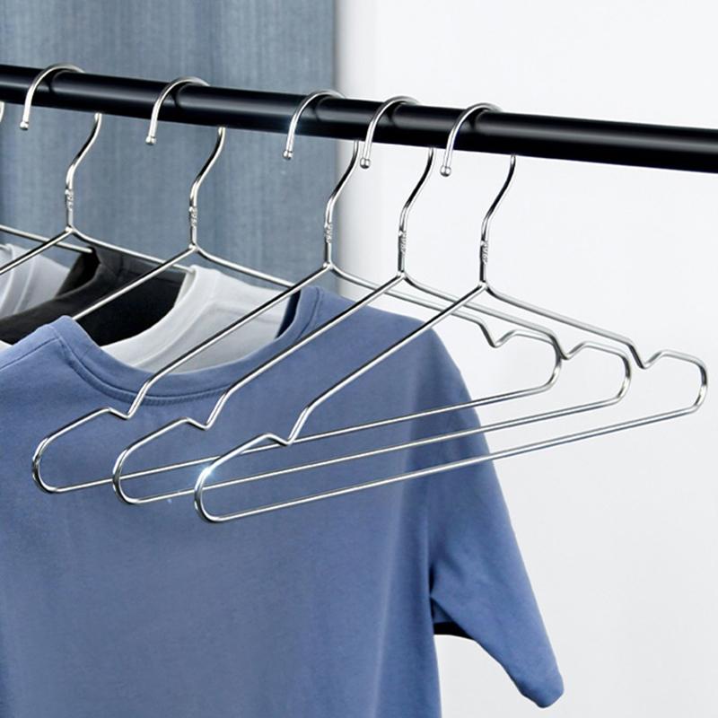 10Pcs/Set Stainless Steel Clothes Hanger For Dresses T-Shirts Coat Sweater Wardrobe Storage Organizer Drying Rack