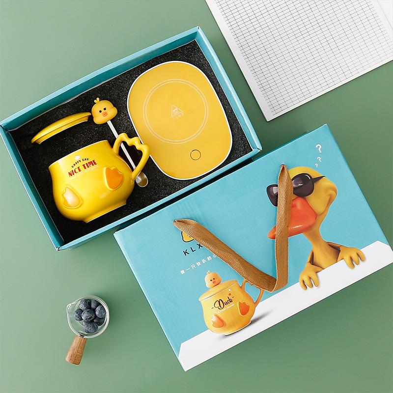 

Милая Креативная Пара Керамическая Кружка Офисная Чашка для Воды с Крышкой и Ложкой Чашка для Завтрака Кофейная Чашка Сувенир 401-500ml