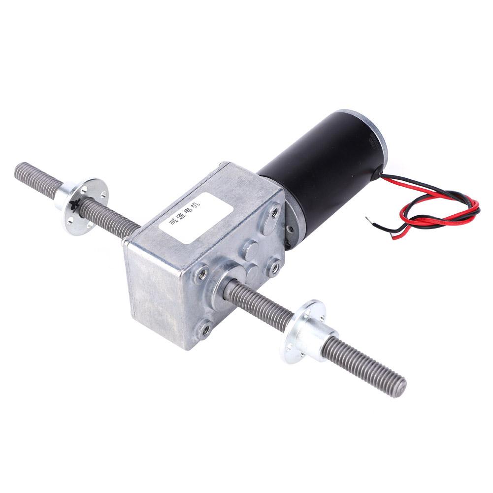 Worm Gear Motor Double Shaft Coaxial M8 Thread Speed Reduction 2435 Motor with Flange 24V