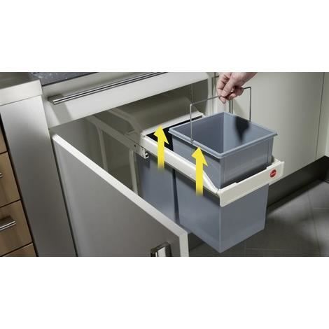 Hailo Poubelle de placard Multi-Box Duo Taille L 2x14 L Crème 3659-001 415438