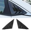 2PCS Side Window Louver Shutter Cover Trim For Honda Civic 11th + Carbon Fiber ABS Black
