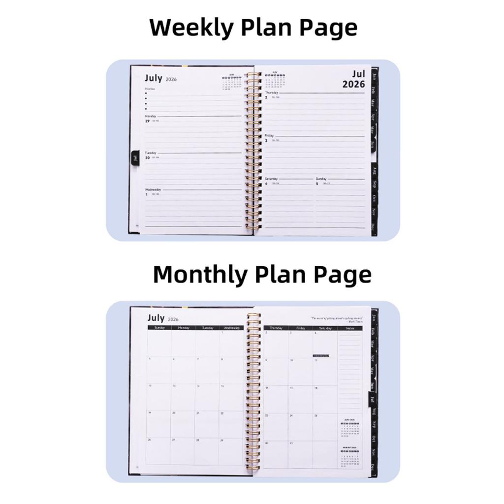 2026-2027 English Schedule Planner, A5 Size, 70 Pages/ 140 Pages, Daily Planner/calendar/notebook