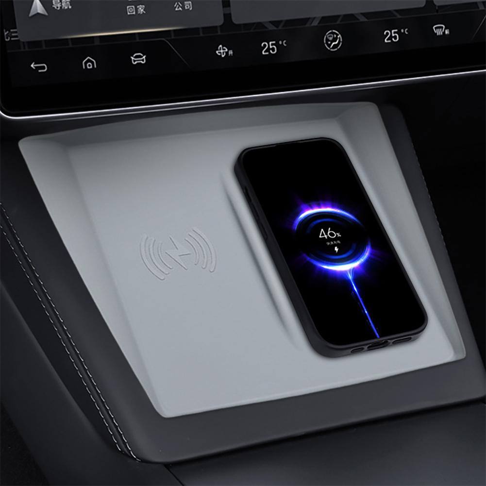 Încărcător wireless din silicon cu control central pentru telefon, capac de încărcare wireless, pentru Tesla Model 3 Highland 23