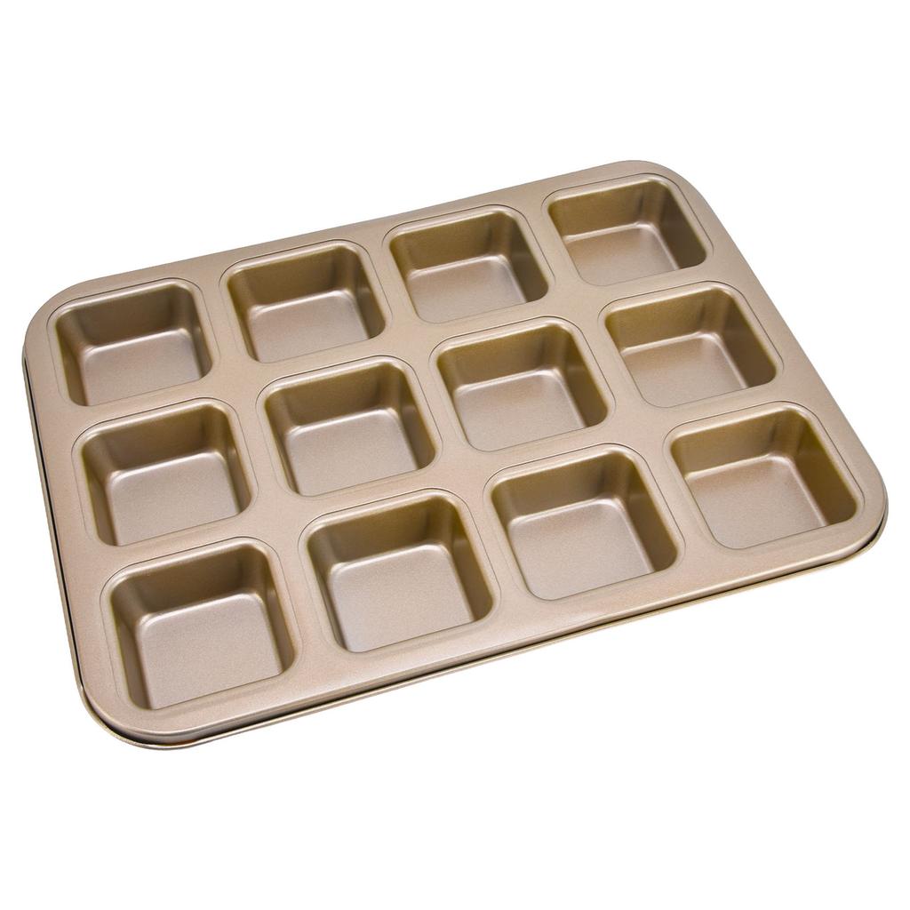 Mini Loaf Baking Pans 12 Cavity Brownie Baking Pan Carbon Steel Muffin Bakeware Cupcake Bread Divider Mold