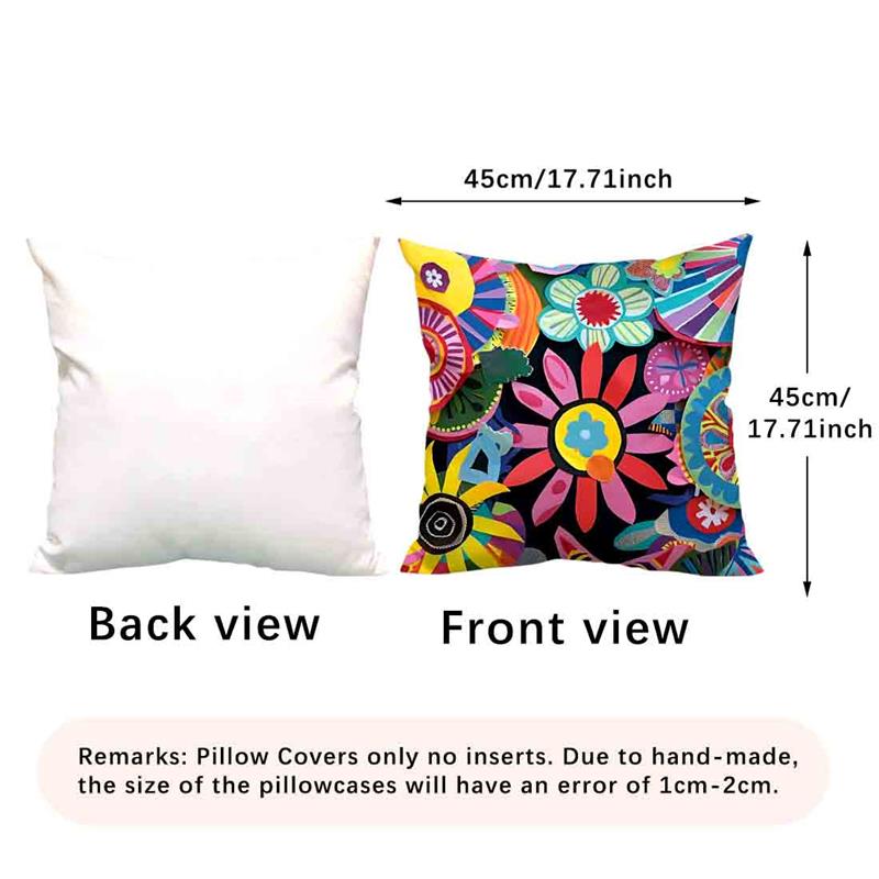 Retro Flower Ink Painting Cushion Cover Polyester Pillowcase Sofa Cushions Decorative Throw Pillows Home Decoration Pillowcover