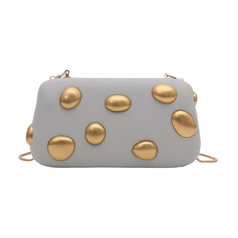 Retro Underarm Bag for Women Rivet Decor Design Autumn Winter Versatile Texture Phone Bag Fashion One Shoulder Crossbody Bag