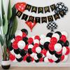 Black Casino Theme Party Decorations Red Balloon Garland Arch Poker Foil Balloons  Men