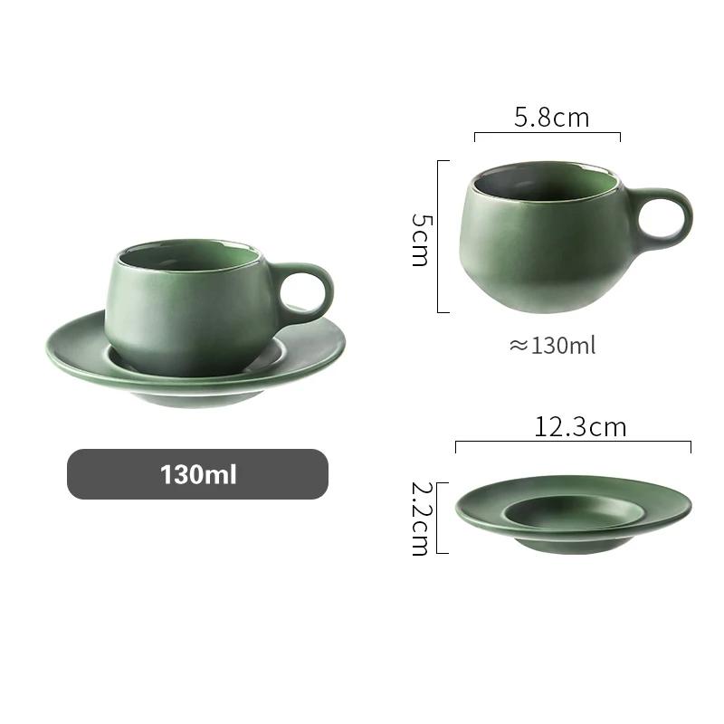 

Керамические итальянские кофейные чашки и тарелки, маленькие креативные чайные чашки, кофейная кружка, набор чайных чашек, скандинавская простая кофейная чашка для кемпинга