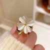 Mini Cute Opal Clover Flower Brooches for Women CZ Crystal Rhinestone Flower Lapel Pin Clothing Kawaii Korean Jewelry