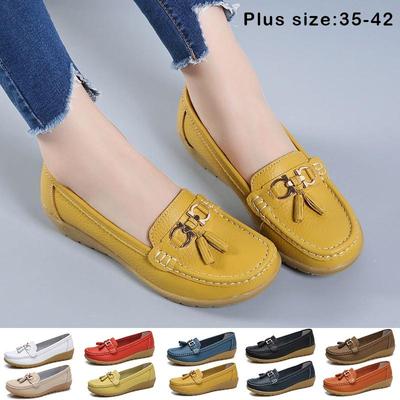 Scarpe da donna in pelle alla moda da lavoro, mocassini casual, scarpe da guida