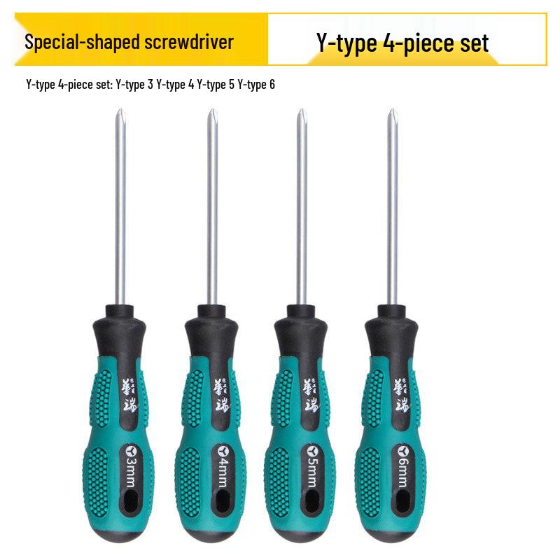 Multi-Shaped Screwdriver Set: Triangle, U, Y, Inner Cross, and Three-Edged Heads for Household Use