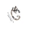 Zinc Zinc Alloy Adjustable Ring Silver Animal Ring Fashion Retro Mouse Ring  Gift
