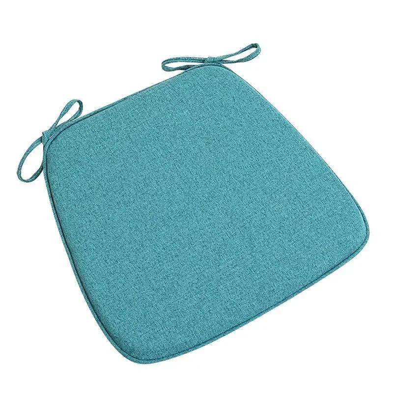 

Modern Style Solid Color Cotton Linen Chair Cushion with Ties for Dining Chairs Kitchen Dining Chair Pad Cojines Decorativos 45x42cm озеро синього кольору