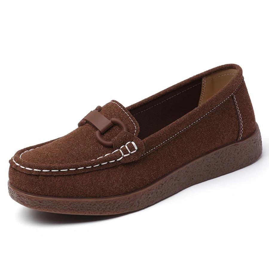 Spring and summer new soft-soled, anti-slip, flat-bottomed, breathable and casual mom leather shoes, single shoes and loafers