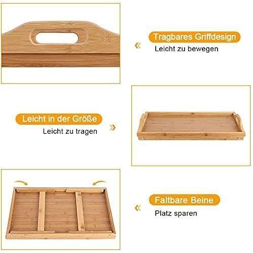 Bureau De Sable pour Ordinateur Portable Pliable en Bambou pour Lit De Petit-Déjeuner, Table Petit Dejeuner, Plateau en Bois a[355]