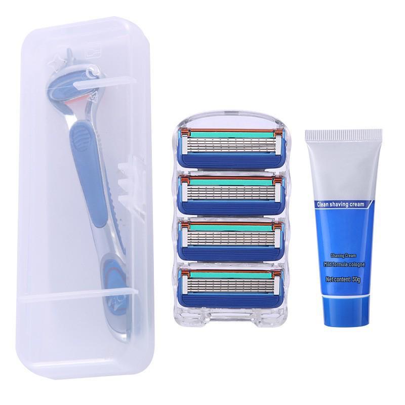 Traditional German Five-Blade Razor for Men - Manual Shaver, Old-Fashioned Beard Razor