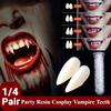 1/4Pair Realistic Teeth Halloween Fangs Resin Cosplay Fake Teeth False Teeth  Cosplay Costume