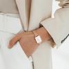Daniel Wellington QUADRO series watch quartz movement stainless steel strap mother-of-pearl dial female watch simple small square watch DW00100510