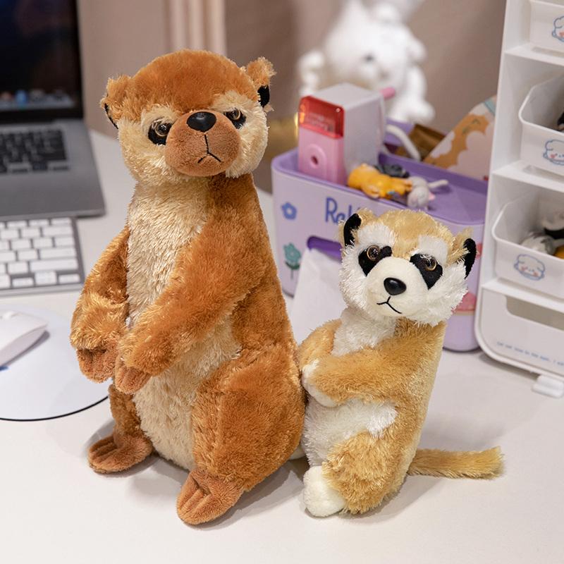 Simulation Meerkat Family Stuffed Animal Kawaii Standing Meerkat Mother And Child Plush Dolls Birthday Gift For Boys And Girls