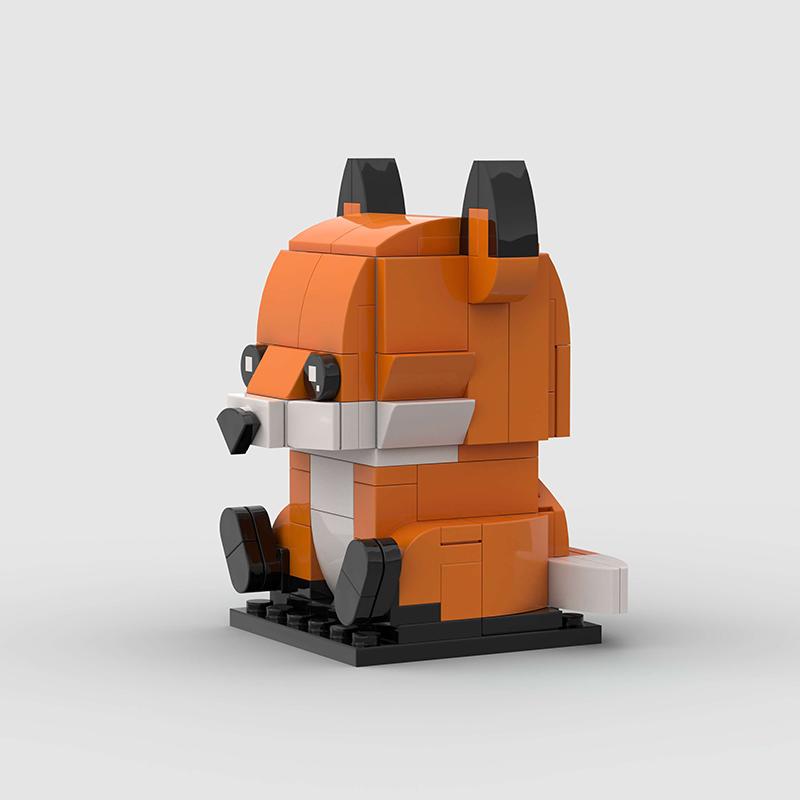 MOC Animals Figures Cute Small Fox Building Blocks Brick Models Heads Children Friends DIY Educational Toy Kids Christmas Gifts