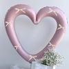 1Pcs INS 40 Inch Love Heart Aluminium Film Balloon with Bowknot Photo Props for Valentine's Days Wedding Birthday Party Decor