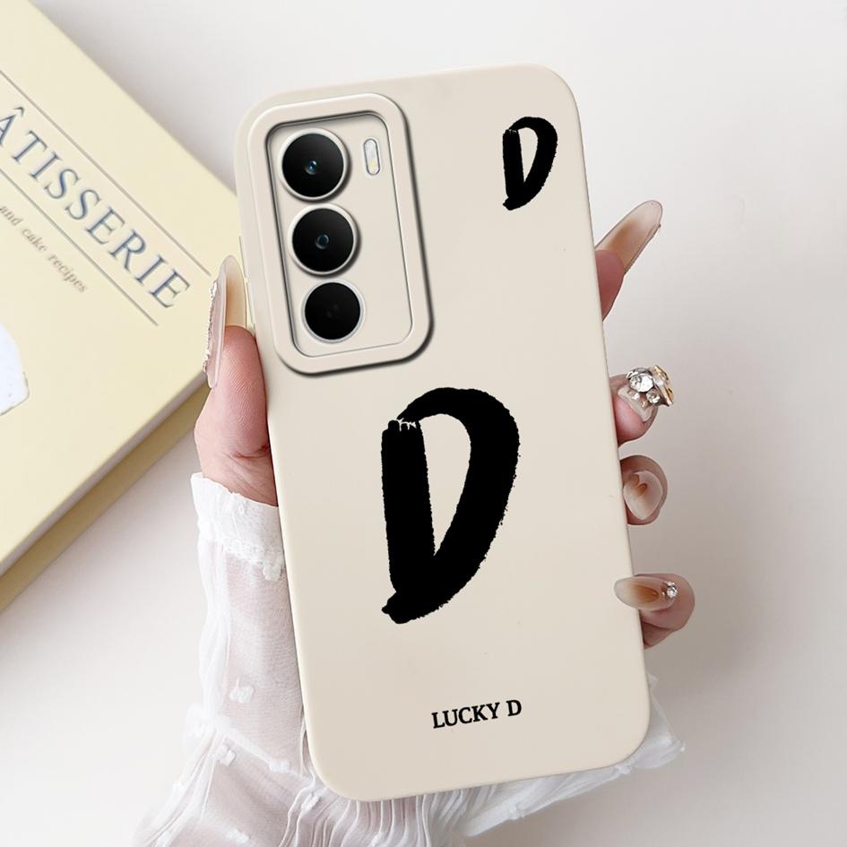 For Realme C71 2025 Case RMX5303 Cover Cute Lucky Initial Letters Soft Silicone Lens Protective Covers For RealmeC71 C 71 Bumper