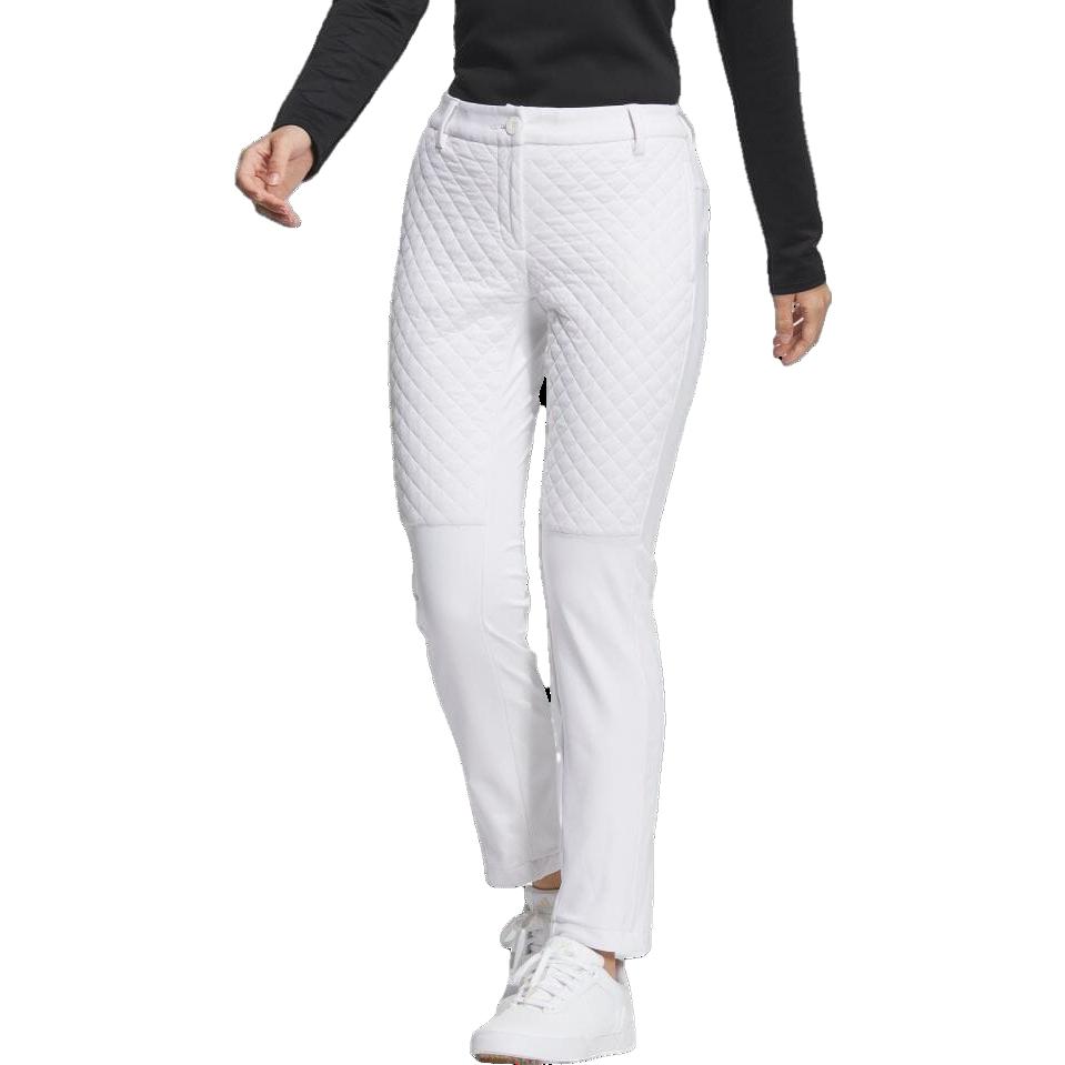 adidas Solid Color High Waist Slim Fit Casual Pants Women Bottoms White HY0864