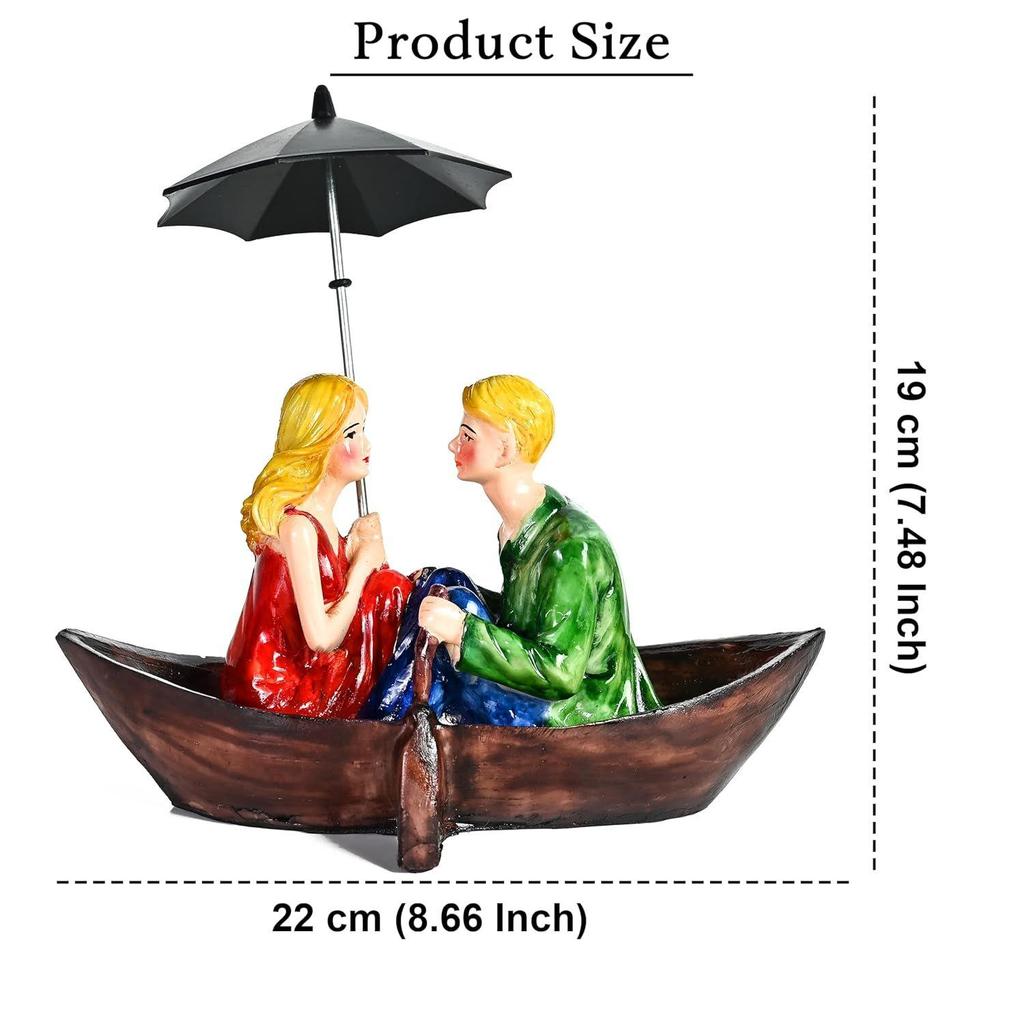 Home Decoration Items for Living Room | Timeless Boat Couple Statue | Ideal Wedding Gift for Couples & Anniversary Decoration Items |