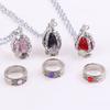 2Pcs/Set Anime Magica Cosplay Gem Necklace Pendant Ring Set Gift Party Prop