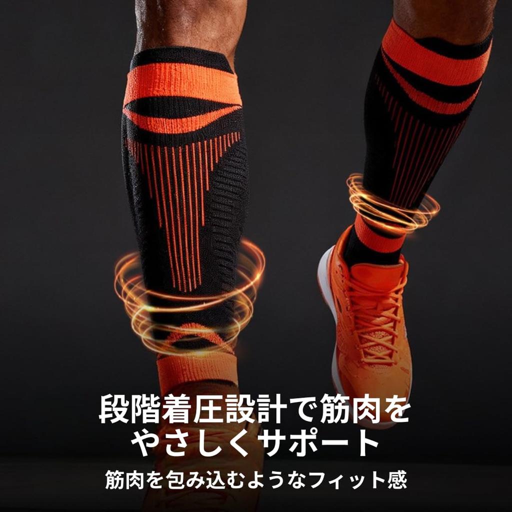 Calf Compression Calf Sleeves for Set of 2 Size Supports, Sports, Running, Marathons, Hiking, Walking, Quick-Drying, Breathable, Nylon, Elastic,