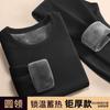 Fall‑winter Collection Long Johns Sets Men's Super Thick O-neck Keep Warm Tops + Pants Set Fleece Comfortable Soft Thermal Underwear Set